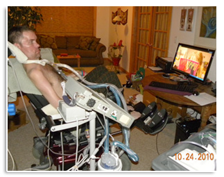 Curt using Foot Pedals to control computer