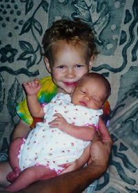 Quinn and his new sister, Brantae, 2001.