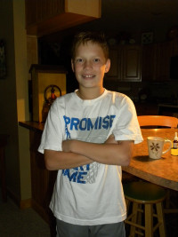 Quinn, first day of school, 7th Grade!